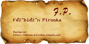 Fábián Piroska névjegykártya