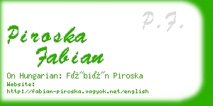 piroska fabian business card